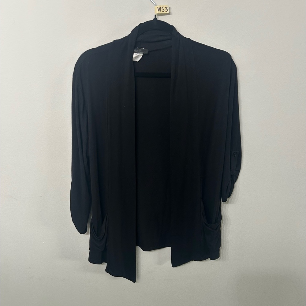 Women’s Rachel Rachel Roy Black Open Front Cardigan Size Large Like New